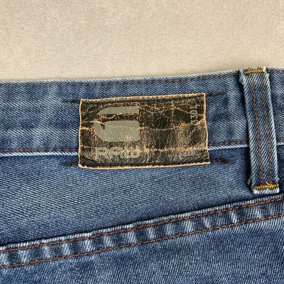 G Star Mens Pants 32 Blue Denim Jeans 3301 Slim Straight Faded Streetwear 32x29 - Picture 12 of 12